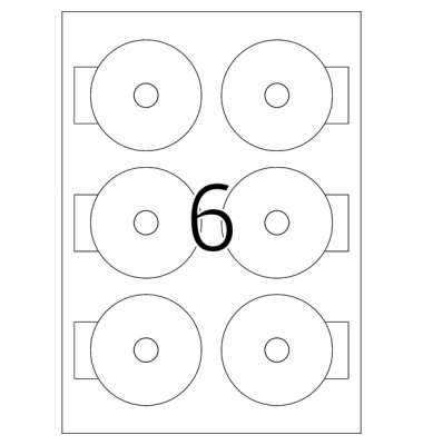 Etiketten für Mini CD weiss Ø 78mm 8619