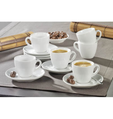 Espressotassen-Set Bistro 100ml weiß Porzellan 6 Paar