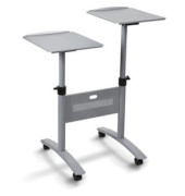 Multimedia Wagen verstellbar silber 82 x 81cm mit 4 Rollen