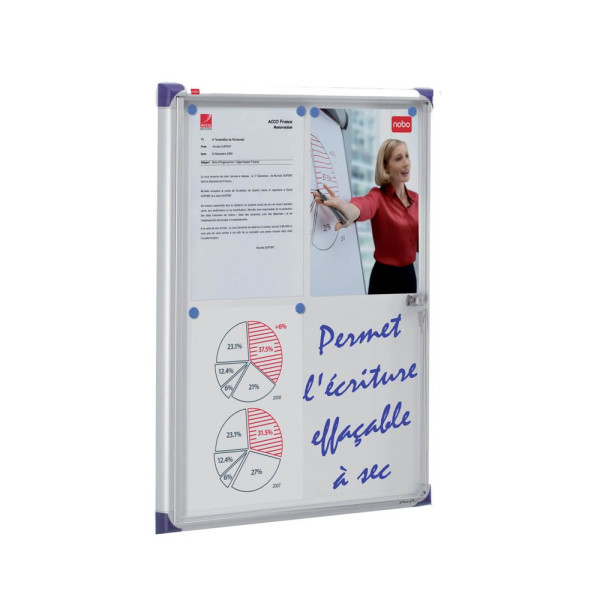 5028252108263 - Schaukasten 4 x A4 extraflach Metallrückwand weiß magnetisch 5028252108263 Nobo