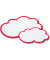 Moderationskarte Wolken mit rotem Rand weiß 25x42cm 20 Stück