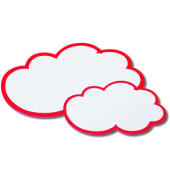 Moderationskarte Wolken mit rotem Rand weiß 37x62cm 20 Stück