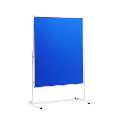Moderationstafel, 120x150cm, Filz + Filz (beidseitig), pinnbar, blau + blau