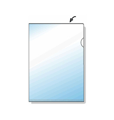 Sichthüllen Top Quality 21780090, A4, farblos, klar-transparent, glatt, 0,135mm, oben & rechts offen, PP
