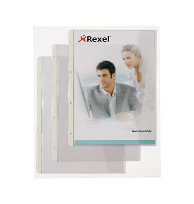 Prospekthüllen Premium Maxi 226784 A4+, transparent genarbt, rechts offen mit Klappe, 0,15mm