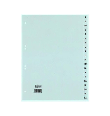 Kunststoffregister 25240481, A bis Z, A4, 110µm, graue Taben, 20-teilig