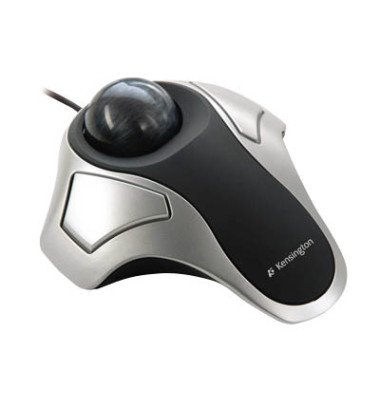 Trackball Orbit Optical, 2 Tasten, mit Kabel, USB-Kabel, ergonomisch, schwarz, silber