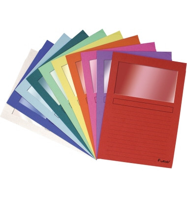 Sichtmappen Forever 50100E, A4 farbig sortiert Recyclingkarton 130g