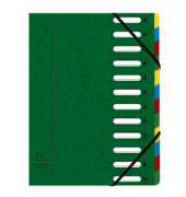 Ordnungsmappe Harmonika 55123E, 1-12, gr&uuml;n, A4, 12 F&auml;cher
