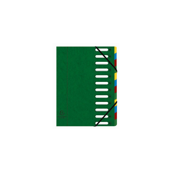 3130630551232 - - Ordnungsmappe Harmonika® din A4 225g m² Colorspankarton Farbe grün Farbe des Fächerblocks mehrfarbig 12 Fächer