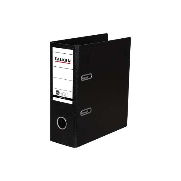 4014481085247 - Ordner Recycolor S80 11285830 A5 hoch 75mm breit Hartpappe Wolkenmarmor schwarz 4014481085247 Falken