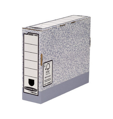 Archivbox System 1080001, A4, grau/weiß, Recyclingkarton