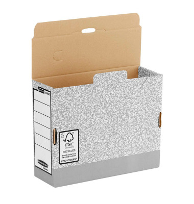 Archivbox System 1080501, A4, grau/wei&szlig;, innen 32,5x10x26cm (TxBxH), Karton