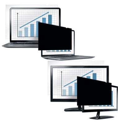 PrivaScreen Blackout Blickschutz- filter f. Laptop u. Monitor 24"