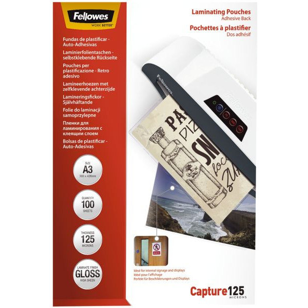 0043859641536 - Laminierfolien Capture125 5329001 A3 297x420mm 125mic x2 glänzend selbstklebend 0043859641536 100 Stück