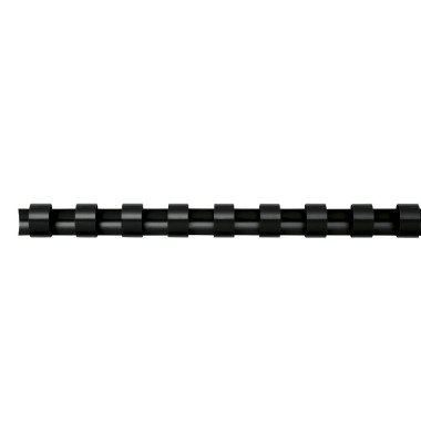 Plastikbinderücken 5346907 schwarz US-Teilung 21 Ringe auf A4 14mm