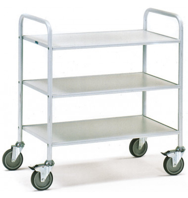 Bürowagen Ladefläche 800x500mm mit 3 Böden, pulverbeschichtet