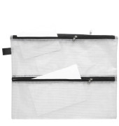 Reißverschlußtasche Mesh Bag Vierkammer PVC 343x270mm farblos/schwarz