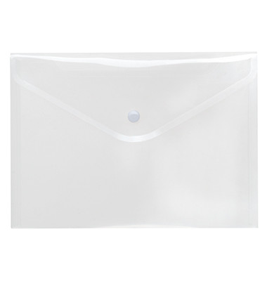 Dokumententasche - 40912-00, A5 quer, transparent farblos, Polypropylen (PP), Druckknopfverschluss