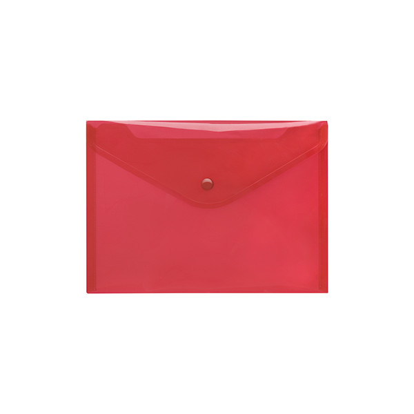 4250037424539 - Dokumententasche 40912-84 A5 transparent rot Kunststoff Druckknopfverschluss 4250037424539 10 Stück