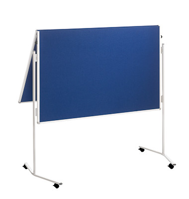 Moderationstafel Eco ECO-UMTKT-G, 120x150cm, Filz + Filz (beidseitig), pinnbar, klappbar, mit Rollen, blau + blau