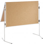 Moderationstafel Eco ECO-UMTKT-G, 120x150cm, Kork + Kork (beidseitig), pinnbar, klappbar, mit Rollen, braun + braun