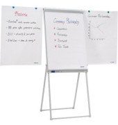 Flipchart PRO Deluxe Standard, FC84, 67x95cm, hellgrau, mit Beinen, mit 2 Seitenarmen