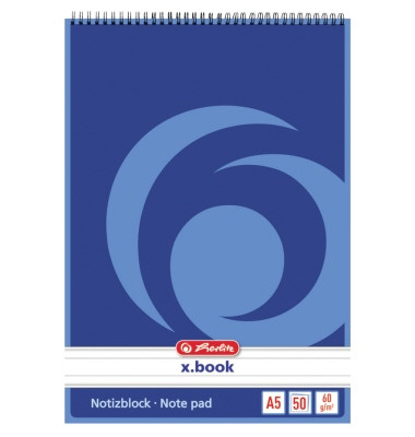 Notizblock 110510, liniert, A5, 60g, wei&szlig;, 50 Blatt