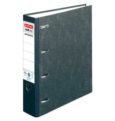 Doppelordner S70 5190806, 2xA5 quer 70mm breit Karton Wolkenmarmor schwarz