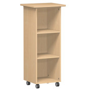 Stehpult Caddy, 4 Rollen, davon 2 feststellbar, Platte rechteckig, buche