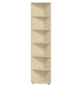 Eckabschlußregal 6 OH 2160x400x400 mit Standfüßen, Ahorn