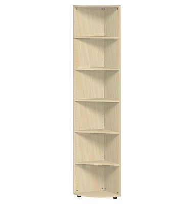 Eckabschlußregal 6 OH 2160x400x400 mit Standfüßen, Ahorn