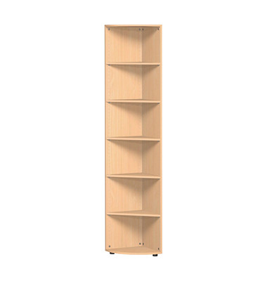Eckabschlußregal 6 OH 2160x400x400 mit Standfüßen, Buche