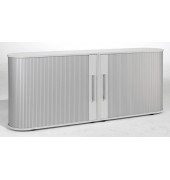 Aktenschrank Flex 382104LG, Kunststoff/Holz, 2 OH, 200 x 80 x 40 cm, silber/lichtgrau