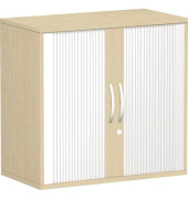 Aktenschrank Flex S-382117-AA, Kunststoff/Holz abschließbar, 2 OH, 80 x 79,8 x 42,5 cm, silber/ahorn
