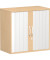 Aktenschrank Flex S-382117-BB, Kunststoff/Holz abschließbar, 2 OH, 80 x 79,8 x 42,5 cm, silber/buche
