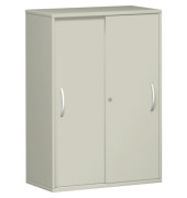 Aktenschrank Flex S-383502-LL, Holz abschließbar, 3 OH, 80 x 118,2 x 42,5 cm, lichtgrau