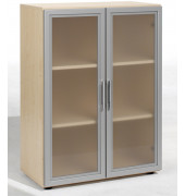 Aktenschrank Flex S-383802AH, Glas/Holz, 3 OH, 80 x 110,4 x 40 cm, ahorn