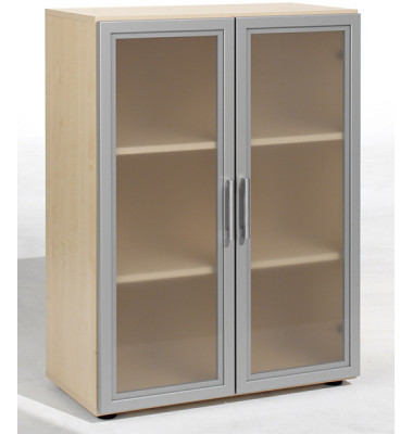 Aktenschrank Flex S-383802AH, Glas/Holz, 3 OH, 80 x 110,4 x 40 cm, ahorn