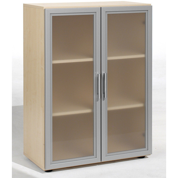 geramöbel Aktenschrank Flex, S-383802-GTA ahorn, Acrylglas satiniert 2 Fachböden 80,0 x 42,0 x 110,4 cm