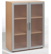 Aktenschrank Flex S-383802BU, Glas/Holz, 3 OH, 80 x 110,4 x 40 cm, buche