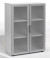 Aktenschrank Flex S-383802LG, Glas/Holz, 3 OH, 80 x 110,4 x 40 cm, lichtgrau