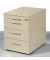 Rollcontainer Flex 530151AH Holz ahorn, 3 normale Schubladen, mit extra Utensilienauszug, abschließbar