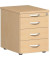 Rollcontainer Flex 530151BU Holz buche, 3 normale Schubladen, mit extra Utensilienauszug, abschließbar