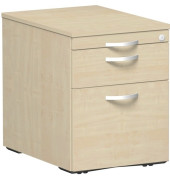 Rollcontainer Flex 530152AH Holz ahorn, 1 normale Schublade, mit extra Hängeregisterauszug, mit extra Utensilienauszug, abschli