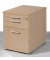 Rollcontainer S-530152-BB Flex, buche, 3 Schubladen, Holz, abschlie&szlig;bar