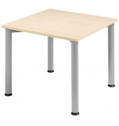 Schreibtisch Flex, 72cm (H), quadratisch, ahorn / silber