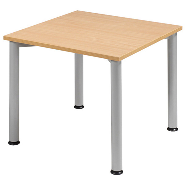 4038933002835 - Schreibtisch Flex manuell höhenverstellbar 72cm (H) 80x80cm (BxT) quadratisch buche   silber 4038933002835 Geramöbel