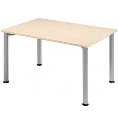 Schreibtisch Flex, 72cm (H), rechteckig, ahorn / silber