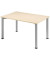 Schreibtisch Flex, manuell h&ouml;henverstellbar, 72cm (H), 120x80cm (BxT), rechteckig, ahorn / silber